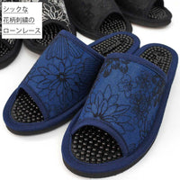 シックな花刺繍のローンレース