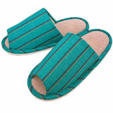 先染めストライプ中無地外縫いLサイズスリッパ